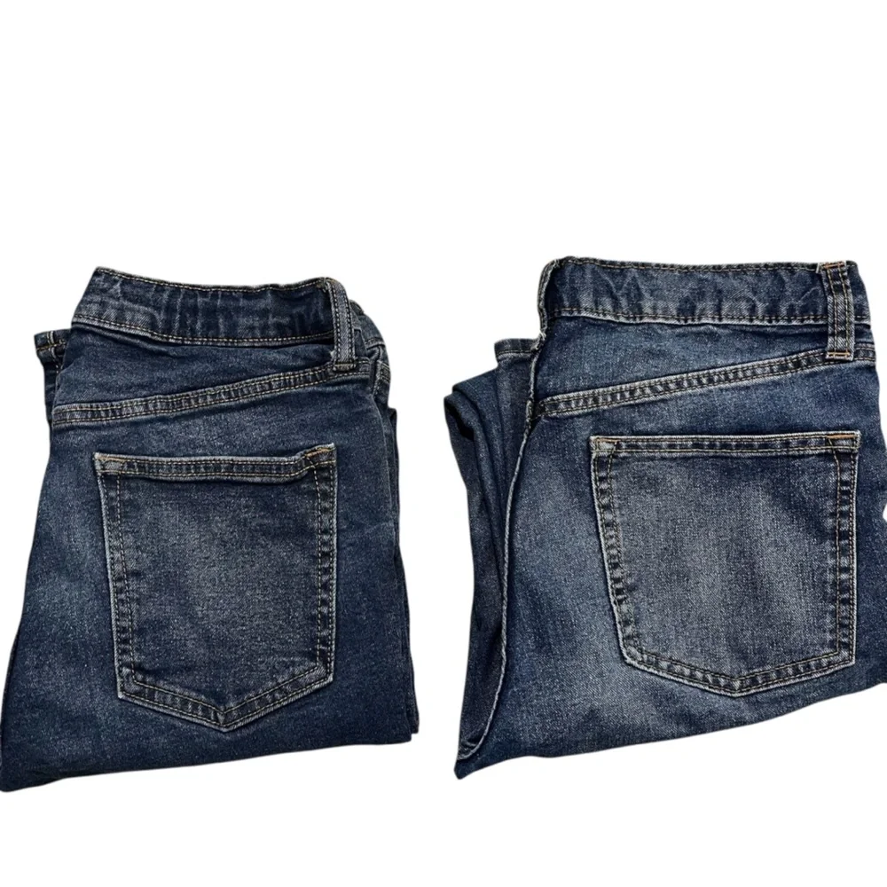 Two Pairs Boys Old Navy Dark Wash Straight Adjustable Waist Jeans Size 16 VGUC
